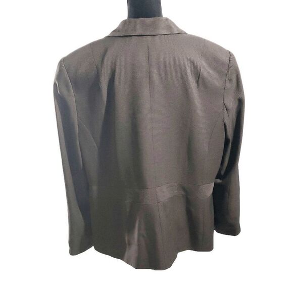 Karen Scott Woman Black Brown Checked Long Sleeve Button Blazer Jacket Size 20W - Picture 6 of 9